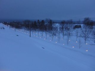 夕暮れ時の全景