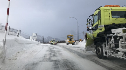 除雪中の景色