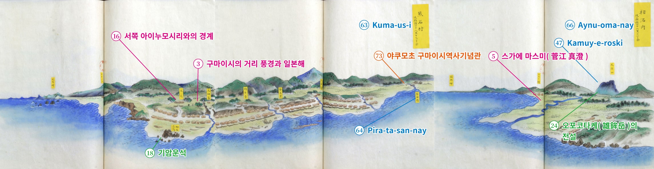 에도 막부 말기의 조감도【구마우시】구마이시 지역
