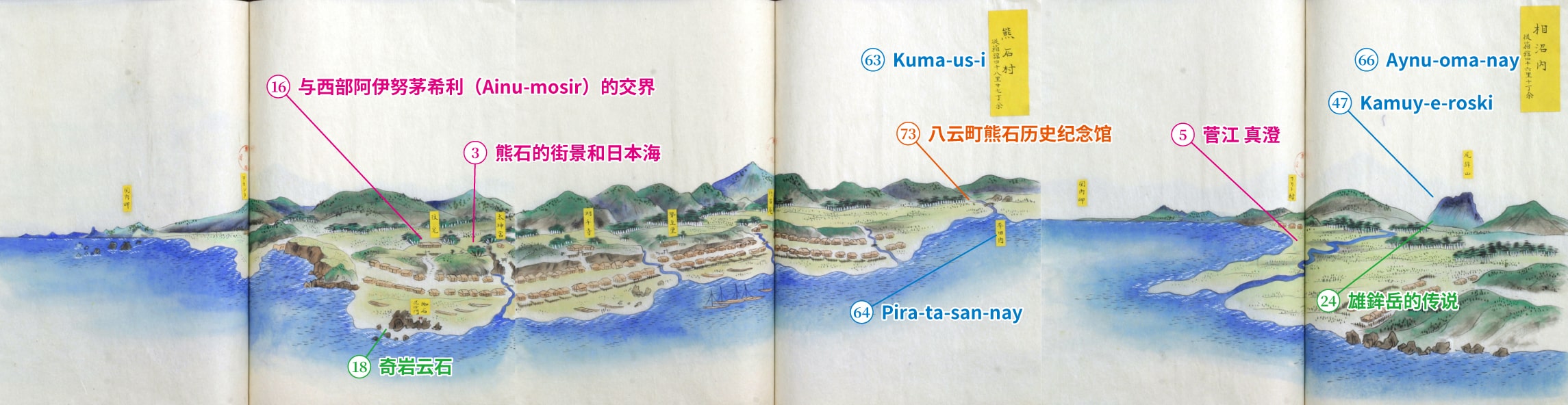 幕府末期的鸟瞰图【Kuma-us-i】熊石地区