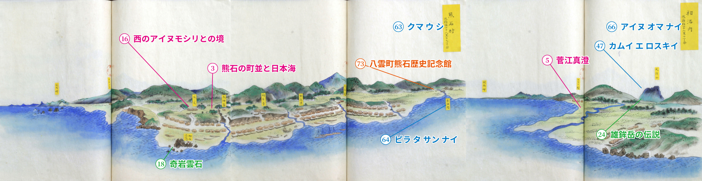 幕末の鳥瞰図【クマ ウ シ】熊石地域t