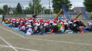 運動会総練習　高学年観覧