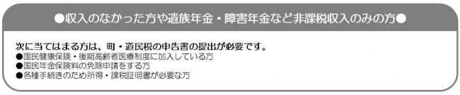 収入がない方のフロー図(表示されない場合は下記PDFファイルをお開きください)
