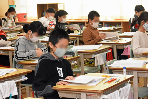 分散登校の様子1
