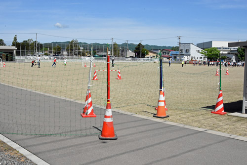 完成したボール止め