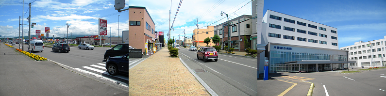 八雲市街地と八雲総合病院